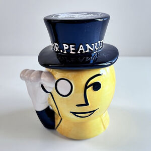 Vintage Mr Peanut Planters Ceramic Jar Collectible Advertising Mug